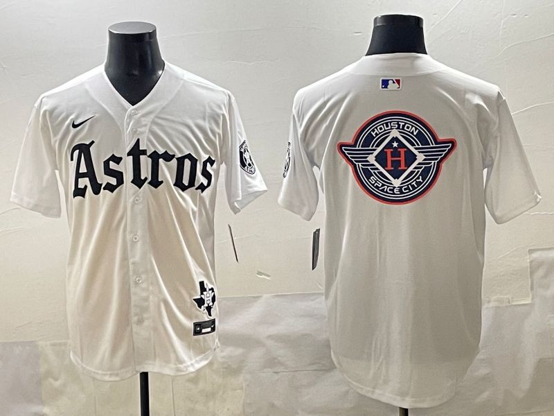 Men 2025 Houston Astros Blank White Five generations Joint Name Nike MLB Jersey style 31